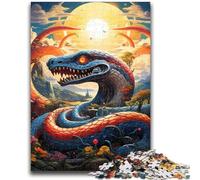 Colorful Art Snake Jigsaw Puzzles for Teenagers 1000 Piece Puzzle,Fun Games Every Piece Is Unique - Challenging Family Fun Game (38x26cm)