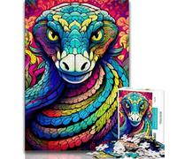 Colorful Art Snake JigsawPuzzle 1000 Pieces for Adults,Challenging Game And Family Play for Is Ideal As A Gift for The Whole Family (38x26cm)