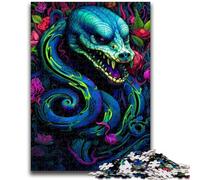 Colorful Art Snake Jigsaws Puzzles 1000 Pieces for Adults Gifts,Brain Intelligence Challenge Addictive Toys for Home Decoration (38x26cm)
