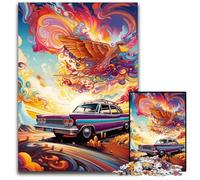 Colorful Art Sports Car 1000Pc Adults Jigsaw Puzzle cardboard Jigsaw Brain-Challenging DIY Decorative Game, Family Interactive Toy 26X38CM/10.23x14.96inch