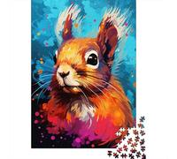 Colorful Art Squirrel Puzzle Challenging And Brainteasing 100% Recycled Cardboard Jigsaw Puzzle for Adult Children 1000pcs (75x50cm)