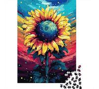 Colorful Art Sunflower Puzzle Customizable Pictures 100% Recycled Cardboard Jigsaw Puzzle for Adults Teen Unique Gift 1000pcs (38x26cm)