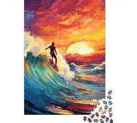 Colorful Art Surfing Jigsaw Puzzles 500 Pieces for Adults | Puzzles | 500 Piece Puzzle Educational Games Home Decoration Puzzle 500pcs (52x38cm)