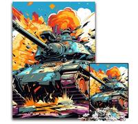 Colorful Art Tank 1000 Piece Jigsaw Puzzle Wooden Jigsaw DIY Decoration, Brain Challenge, for Adult, Family, 50x75CM/19.68x29.52inch
