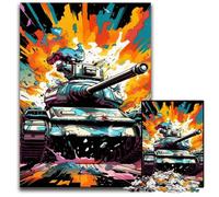Colorful Art Tank 1000Pc Adults Jigsaw Puzzle cardboard Puzzles Challenging Brain Teaser for Teenagers, Family Game Night Fun 26X38CM/10.23x14.96inch