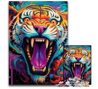 Colorful Art Tiger 1000-Piece Jigsaw Puzzle cardboard Jigsaw Puzzles for Adults Challenging Brain Teaser - Relaxing Toy for Teenagers 26X38CM/10.23x14.96inch
