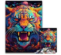 Colorful Art Tiger Jigsaw Puzzles for Adults, 1000 Piece Wooden Jigsaw Puzzles for Adults Challenging Brain Teaser for Teenagers, Family Game Night Fun 50x75CM/19.68x29.52inch