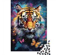 Colorful Art Tiger Puzzles Jigsaw Puzzle 500 Pieces for Adults Creative Jigsaw Puzzles Difficult Puzzle Challenging Game Gift Toys Teens Family Puzzles 500pcs (52x38cm)
