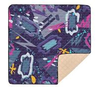 Colorful Art Trend Graffiti Cute Foldable Baby Gym & Activity Mat for Indoor Outdoor Cozy Breathable Tummy Time Mat for Babies Infants Toddlers, 50'' x 50''