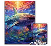 Colorful Art Whale Shark Adult Jigsaw Puzzles 1000 Pieces cardboard Jigsaw Fun at Home Activities, Birthday Present, Travel Gifts 26X38CM/10.23x14.96inch