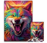 Colorful Art Wolf JigsawPuzzle 1000 Pieces for Adults Puzzles for Adults DIY Home Decor Gift, Brain Teaser Game 50x75CM/19.68x29.52inch