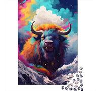 Colorful Art Yak 500 Piece Jigsaw Puzzle for Adults Family Game Teens Jigsaw Puzzle 500pcs (52x38cm)
