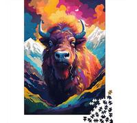 Colorful Art Yak 500 Piece Jigsaw Puzzle | Jigsaw Puzzle | Sustainable Puzzle for Adults | Premium 100% Wooden Puzzle | Fun Games 500pcs (52x38cm)