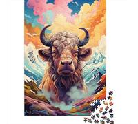 Colorful Art Yak Puzzles 500 Piece Jigsaws for Adults Learning Educational Toys Family Games Festival Birthday Gifts 500pcs (52x38cm)
