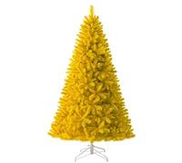 Colorful Artificial Christmas Tree, Eco-friendly PVC Material, Realistic Holiday Party Decoration, Easy Installation(Yellow-2.4m/8ft)