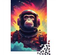 Colorful Artistic Astronaut Monkey 1000 Piece Jigsaw Puzzle for Adults Family Game Teens Jigsaw Puzzle 1000pcs (75x50cm)