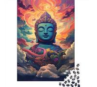 Colorful Artistic Buddha Statue Puzzle Brain Teaser 100% Recycled Cardboard Jigsaw Puzzle for Women Men 1000pcs (38x26cm)