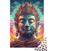 Colorful Artistic Buddha Statue Puzzle Brain Teaser Premium Cardboard Jigsaw Puzzle for Kids And Adults Age 12 Years Up 1000pcs (38x26cm)