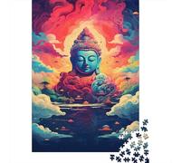 Colorful Artistic Buddha Statue Puzzle Rectangular Paper Board 100% Recycled Cardboard Jigsaw Puzzle for Adult 1000pcs (38x26cm)