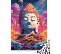 Colorful Artistic Buddha Statue Puzzle Stress Reliever 100% Recycled Cardboard Jigsaw Puzzle for Adult Children Unique Gift 1000pcs (38x26cm)