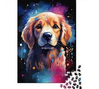 Colorful Artistic Golden Retriever 500 Pieces Jigsaw Puzzles for Adults | Puzzles 500 Piece for Adults Teens Puzzle | Puzzles | Gifts 500pcs (52x38cm)