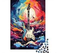 Colorful Artistic Guitar Jigsaw Puzzles 500 Pieces for Adults | Puzzles | 500 Piece Puzzle Educational Games Home Decoration Puzzle 500pcs (52x38cm)