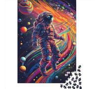 Colorful Astronaut 351 Wooden Jigsaw Puzzle for Adults 1000 Piece Puzzles for Teenagers Creative Jigsaw Puzzles Family Challenging Games Toys 1000pcs (75x50cm)