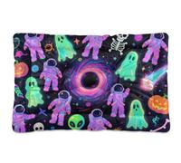 Colorful Astronaut Ghosts for Happy Halloween Washable Pet Sleeping Mat Soft Comfortable Anti-Slip Bottom Pet Mat for Large Jumbo Medium Small Dogs 36" x 24"