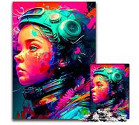 Colorful Astronaut JigsawPuzzle 1000 Pieces for Adults Puzzles for Adults DIY Home Decor Gift, Brain Teaser Game 50x75CM/19.68x29.52inch