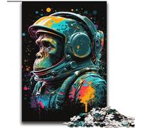 Colorful Astronaut Monkey Jigsaw Puzzles for Adults Teenagers Jigsaws Puzzle, Interesting Stress Reduction Parent-child Interaction (70x100cm)