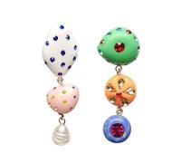 Colorful Asymmetrical Statement Earrings, Long Abstract Dangle Earrings, Aesthetic Candy Color Acrylic Jewelry for Women