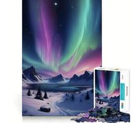 Colorful Aurora Borealis 1000 Pieces Puzzles for Adults Creative Play DownTime Game Fun Challenge Art Display (38x52cm)