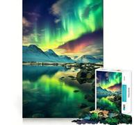 Colorful Aurora Borealis Jigsaw Puzzles 1000 Piece for Adults Stress Relief Smooth Cut Fun Play (38x26cm)
