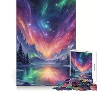 Colorful Aurora Borealis Puzzles for Adults 1000 Piece Mental Skill Sharp Cut Enjoyable Challenge Xmas Present (38x26cm)