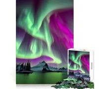 Colorful Aurora Borealis Puzzles for Adults 1000 Piece Mental Skill Sharp Cut Enjoyable Challenge Xmas Present (38x26cm)