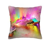 Colorful Aurora Print Corduroy Decorative Throw Pillow Covers Soft Cushion Case For Sofa Bedroom Living Room