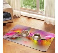Colorful Aurora Print Pet Feeding Mat For Dogs & Cats Absorbent Waterproof Dog Food Mat Non-Slip Pet Bowl Placemat Quick Dry Floor Protector Leather Tablecloth