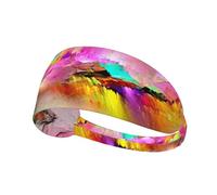 Colorful Aurora Print Sports Headbands For Men Women, Moisture Wicking Sweat Band Elastic Wide Hair Bands,For Running, Cycling, Basketball, Gym Exercise, Football