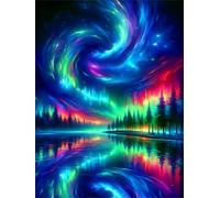 Colorful Aurora Reflections Puzzles 90 for Adults,jigsaw puzzles for adults 90 Pieces Puzzle Home Challenging Educational Games Home Decoration puzzle Gifts