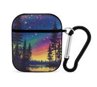 Colorful Aurora Starry Sky Lake Slim Compatible with Airpod Case Protective Hard Cover Skin Shockproof