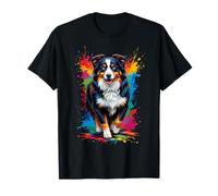 Colorful Australian Shepherd Color Splashes Pop Art Dog T-Shirt