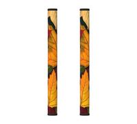 Colorful Autumn 2Pcs Refrigerator Door Handle Covers, Fall Ample Leaves Kitchen Appliance Handle Cover for Fridge Microwave Stove Oven Dishwasher Decor