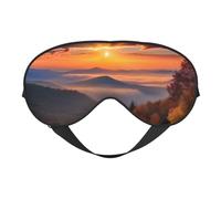 Colorful Autumn Sunrise Sleep Mask for Women & Men - Double-Sided Eye Mask with Adjustable Strap, Soft Silky Feel, Light-Blocking & Breathable for Travel, Nap, Shift Work, Yoga