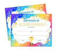 Colorful Award Certificate, Achievement Certificates for Kids Students, Completion Certificate for Music Dance Art, Employee Appreciation Award, Preschool Kindergarten Graduation Diploma, 04