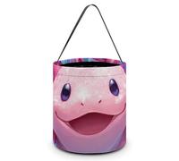 Colorful Axolotl Bubbles Large Easter Basket Candy Bags Canva Tote Bag Portable Hallowee Bucket