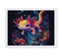 Colorful Axolotl Diamond Art Painting Kits for Adults DIY Square Drill Diamonds Paint 12"x16"