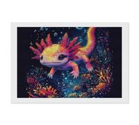 Colorful Axolotl Diamond Art Painting Kits for Adults DIY Square Drill Diamonds Paint 8"x12"