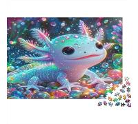 Colorful Axolotl Fantasy Jigsaw Puzzles for Adults: Rainbow Axolotl Underwater Educational Games for The Whole Family Women 52x38cm/1000pcs