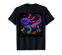 Colorful Axolotl Lizard Art - Vibrant Creature Design T-Shirt