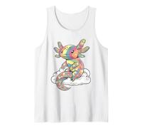 Colorful Axolotl Psychedelic Art Design Tank Top